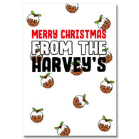 Personalised Christmas Pudding Card